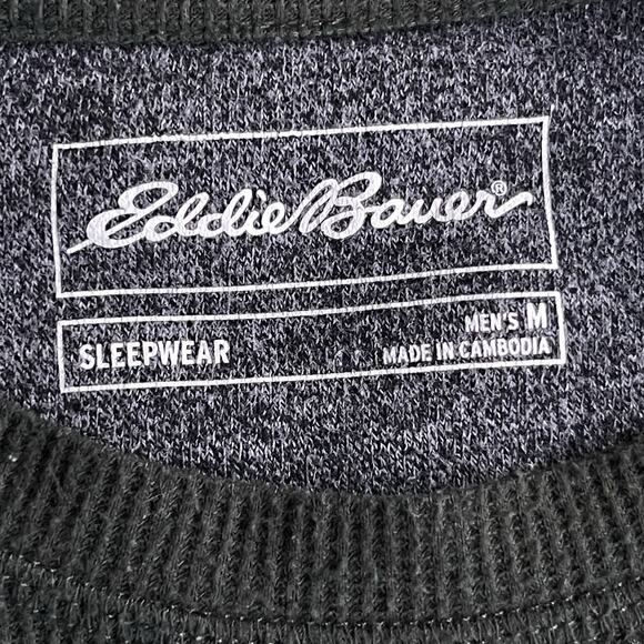 Eddie Bauer Mens Thermal Shirt Medium Green Base Layer Sleepwear Outdoor Stretch - Picture 3 of 10